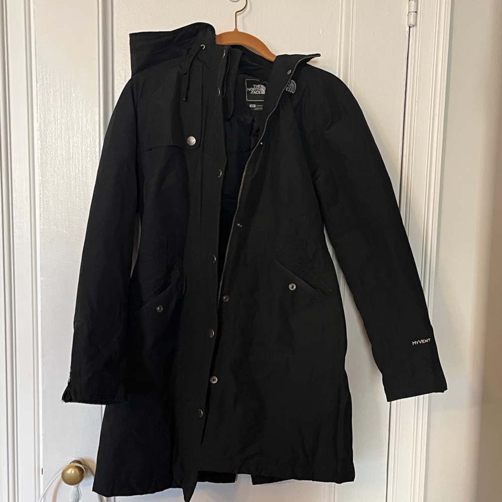 The North Face Black Hooded Trench Coat